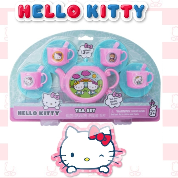 Hello Kitty Pink Character Tea Party 13 Piece Set New - Picture 6 of 6